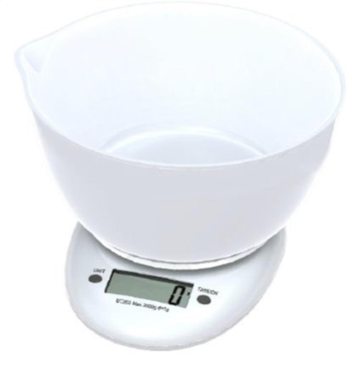 Omega kitchen scale white with bowl