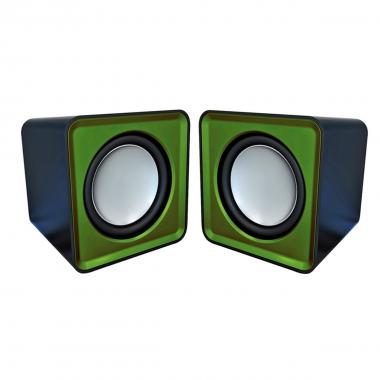 Omega speakers 2.0 og-01 surveyor 6w green usb [41921]