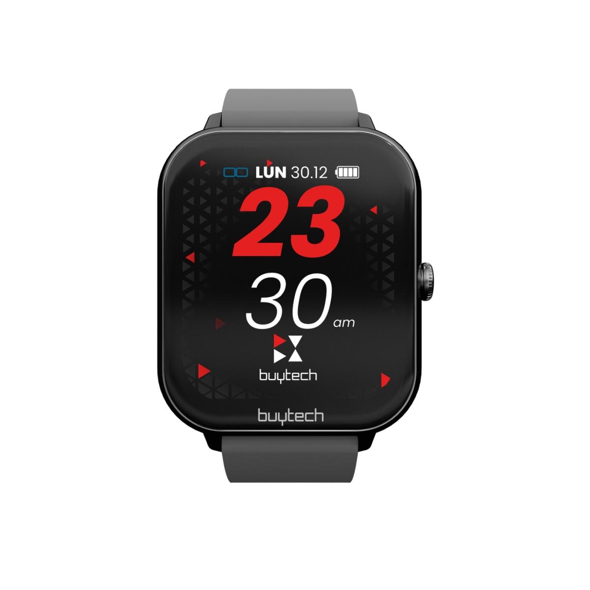 Buytech smartwatch con chiamata vocale cassa nera cinturino silicon bk