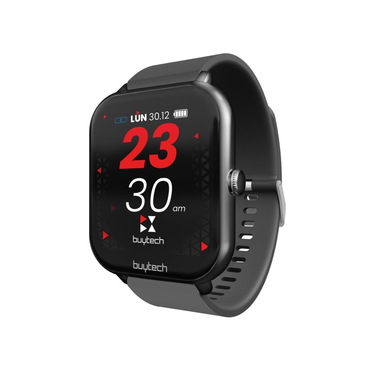 Buytech smartwatch con chiamata vocale cassa nera cinturino silicon bk