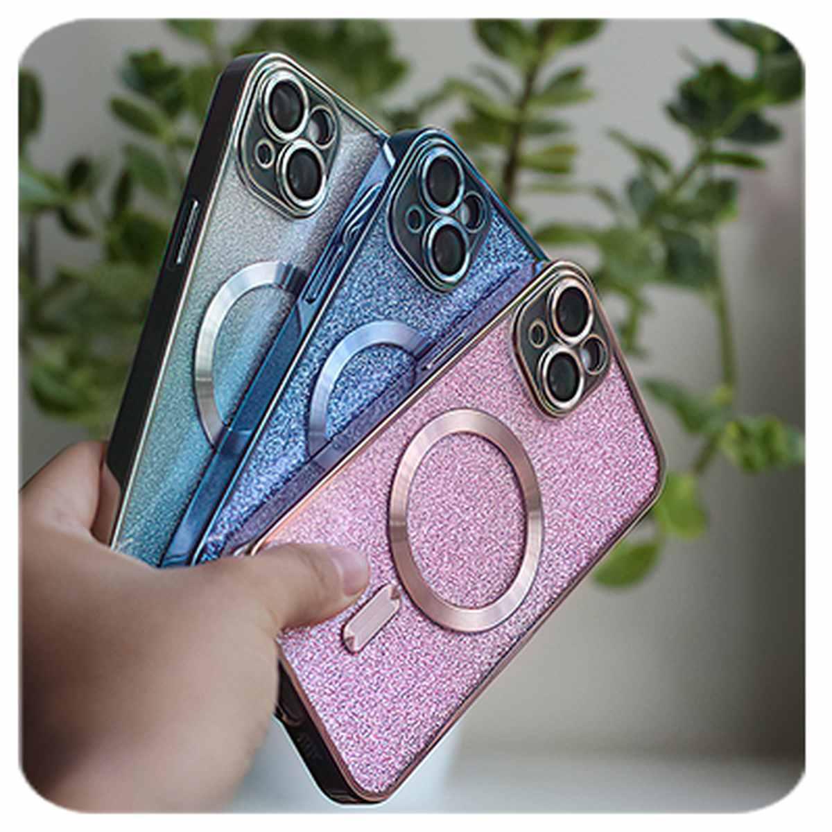GLITTER CHROME MAG  CASE FOR IPHONE 15 PRO 6,1" SILVER